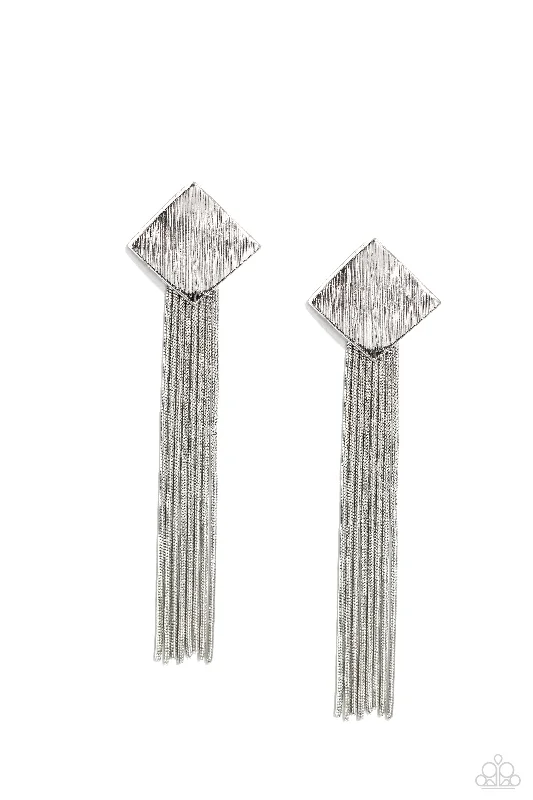 women’s vintage-style earrings -Experimental Elegance - Silver