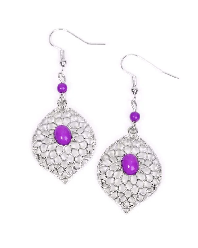 women’s timeless earrings -Perky Perennial - Purple