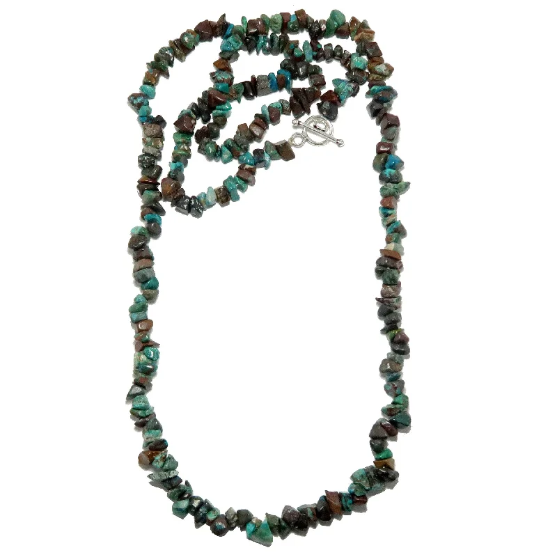 women’s necklace sets -Chrysocolla Necklace Bustling Blue Red Cuprite