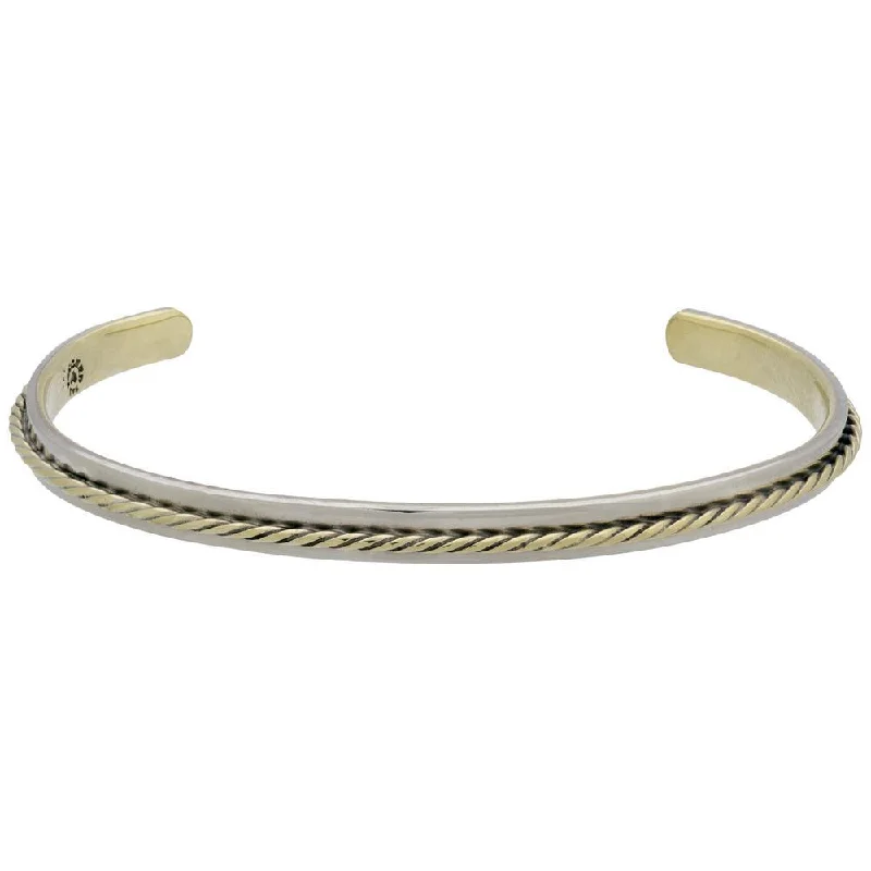 custom engraved bangles for women -Mixed Metals Stackable Bracelet