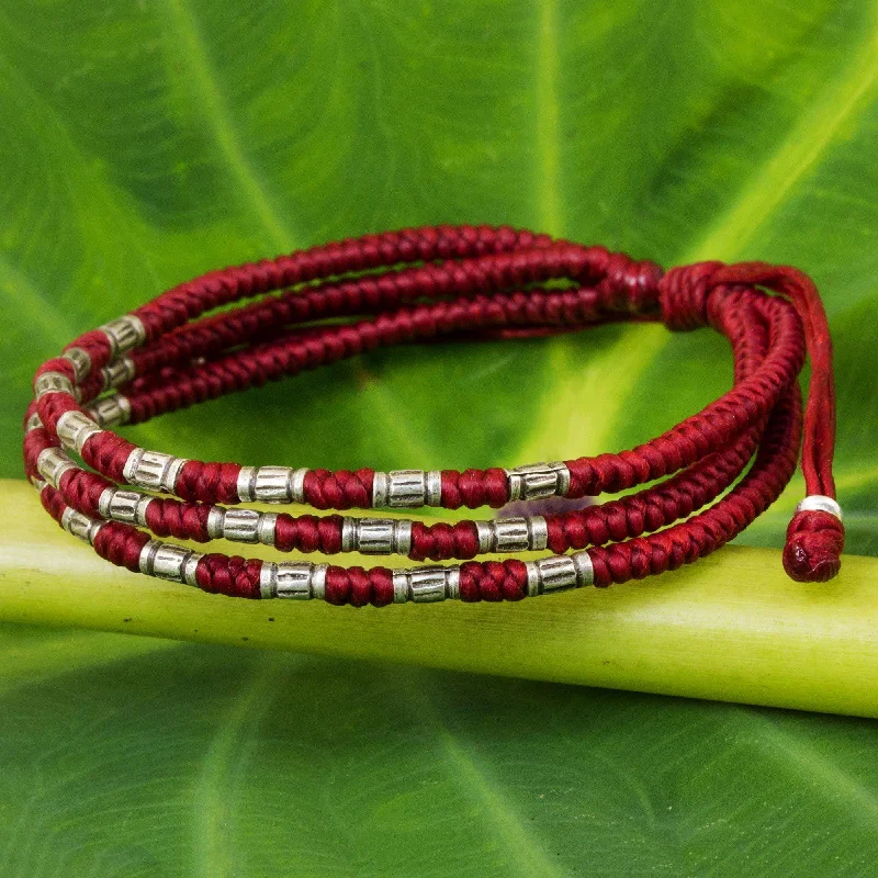 casual bracelets for women -Red Forest Thicket Braided Bracelet