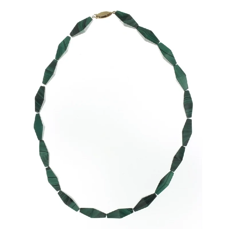 women’s thick chain necklaces -BEADED GEMSTONE MALACHITE NECKLACE