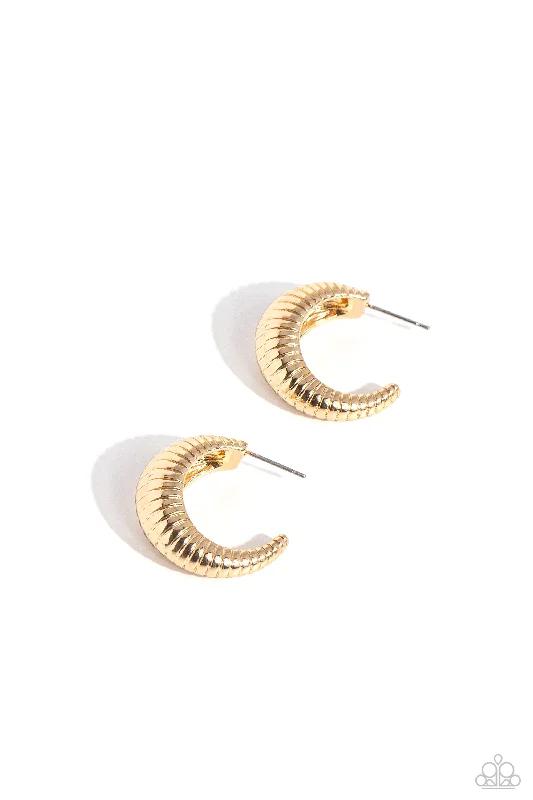 women’s ear jackets -Textured Tenure - Gold