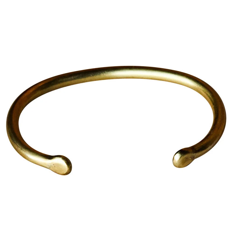 women’s wide bangles -Basic Bracelet - Lrg, Brass