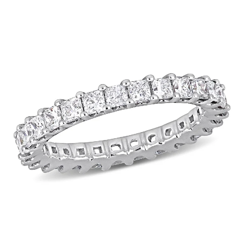 women’s wedding engagement ring sets -Created Forever 1 7/8ct TW Princess-Cut Lab-Grown Diamond Eternity Ring in 14K White Gold