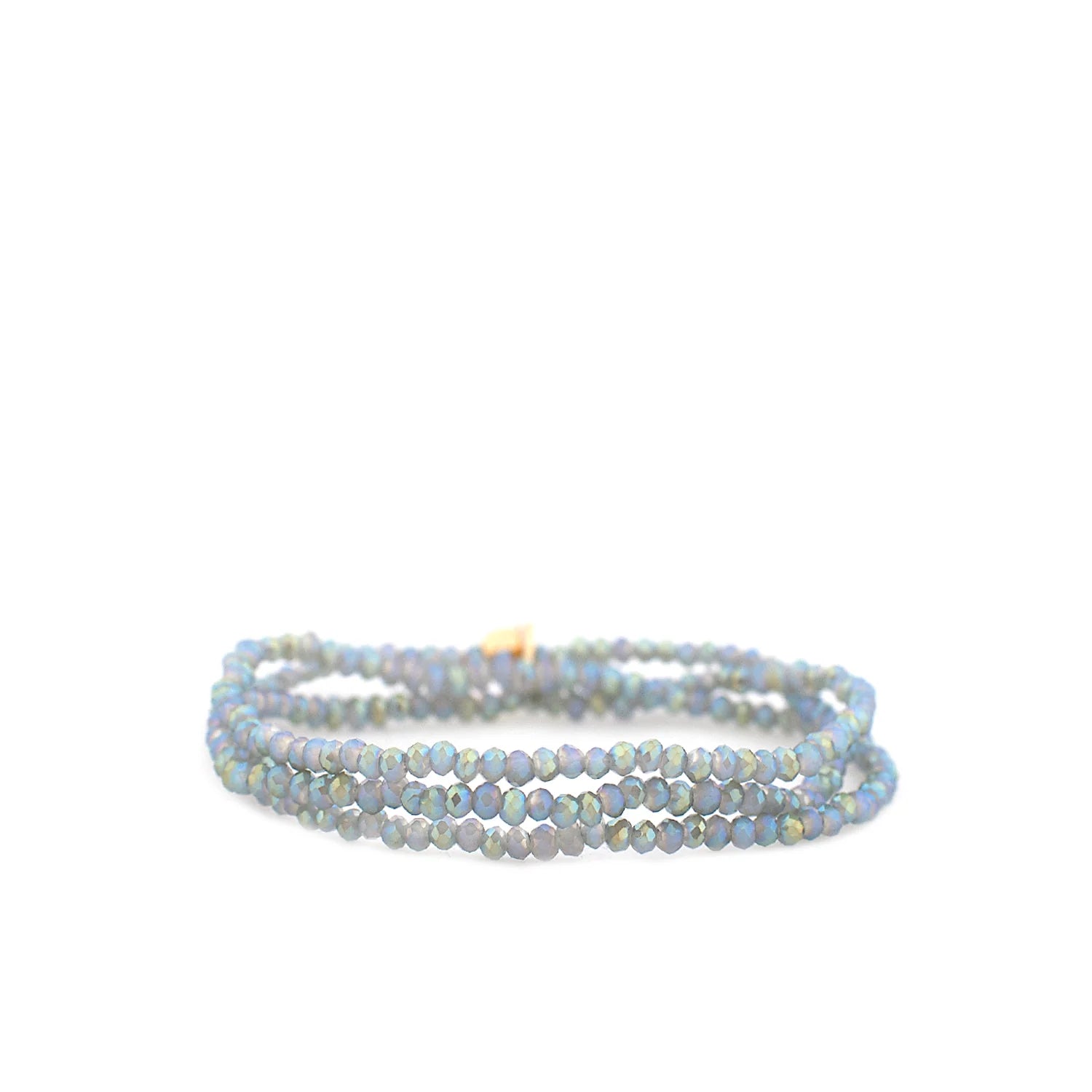 statement bracelets for women -Crystal Beaded Stretch Bracelet - Sky