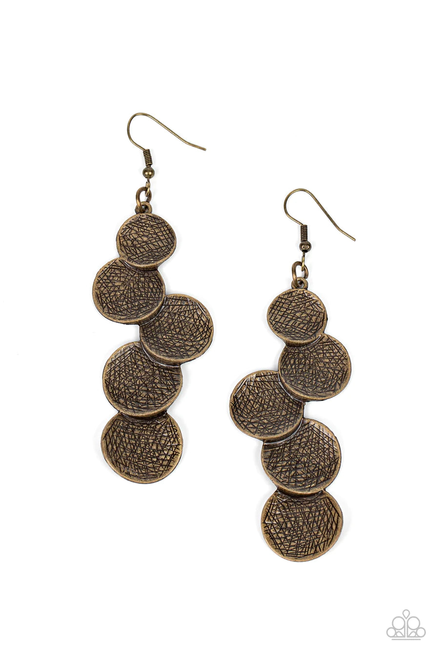 women’s chandelier drop earrings -Token Gesture - Brass