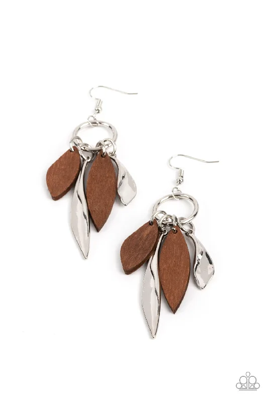 women’s diamond earrings -Primal Palette - Brown