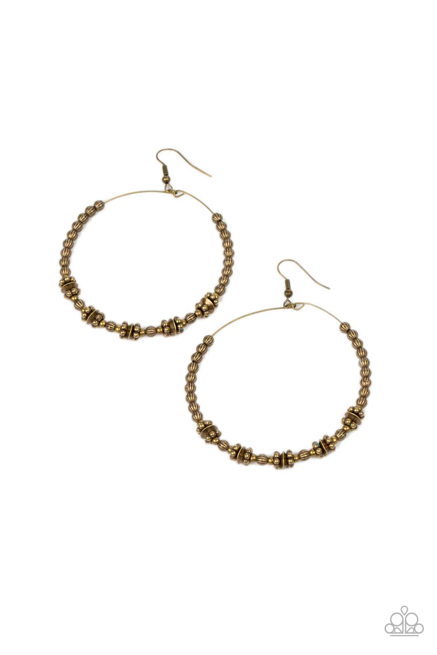 women’s clip-on earrings -Simple Synchrony - Brass