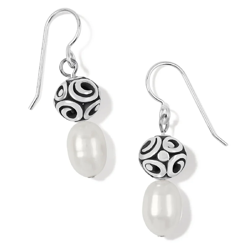 women’s dangle earrings -Contempo Pearl French Wire Earrings