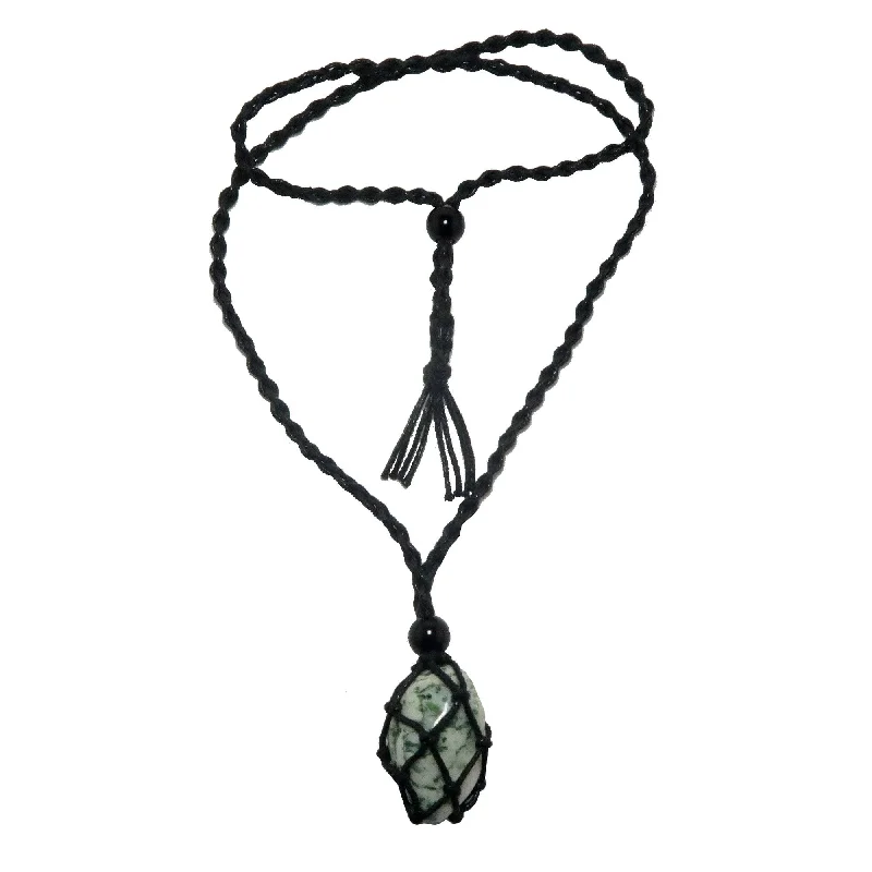 women’s diamond cross necklaces -Tree Agate Necklace My Neck of the Woods Macrame