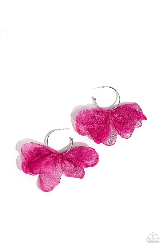 women’s sparkly earrings -Chiffon Class - Pink