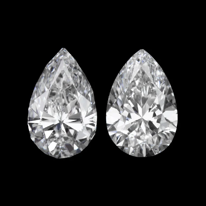 women’s trendy gemstone rings -0.63ct PEAR SHAPE DIAMOND STUD EARRINGS E-F VS2-SI2 MATCHING PAIR ACCENT STONES