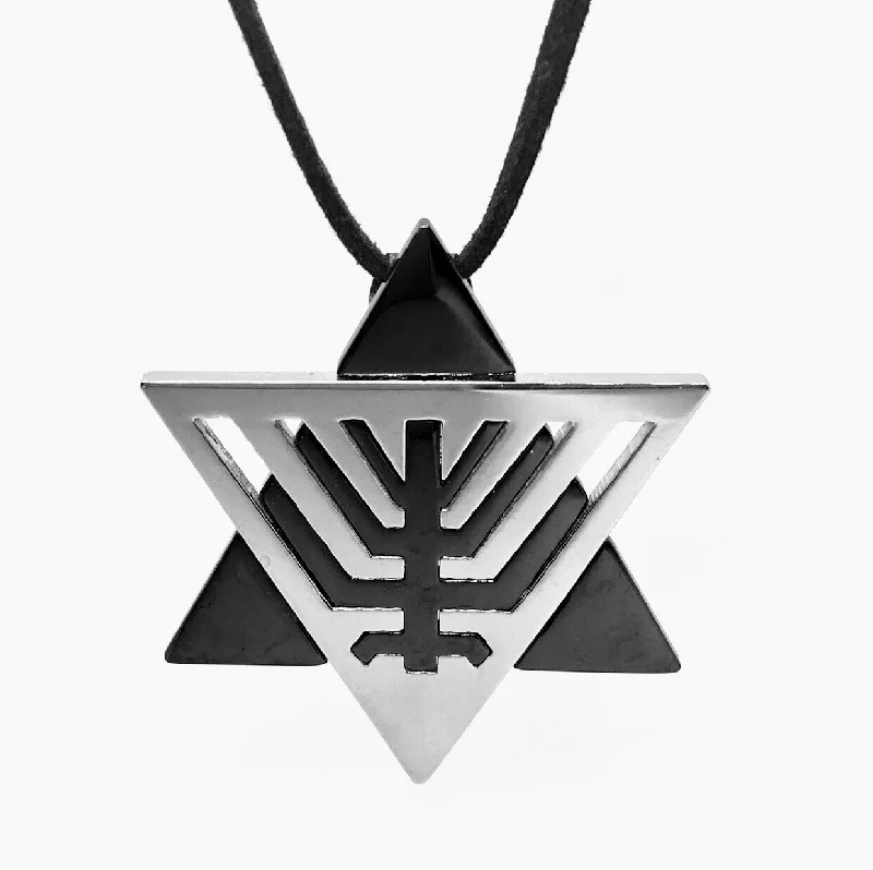 women’s infinity necklaces -Star of David Menorah Silhouette Stainless Steel Necklace